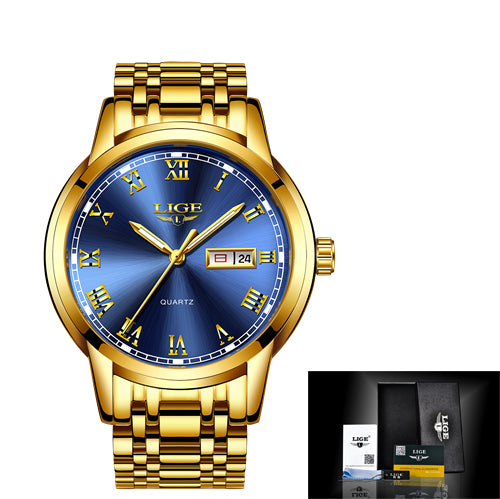 Men’s Fashion Sports Quartz LIGE Watches Top Brand Luxury Waterproof Watch
