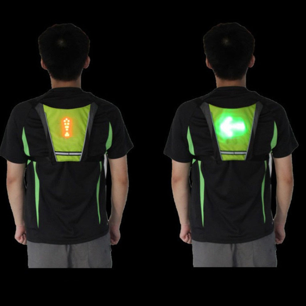 LED Signal Light Indicator Reflective Vest Bike Bicycle Night Hiking Cycling Backpack Safety Turning Signal Lights Vests