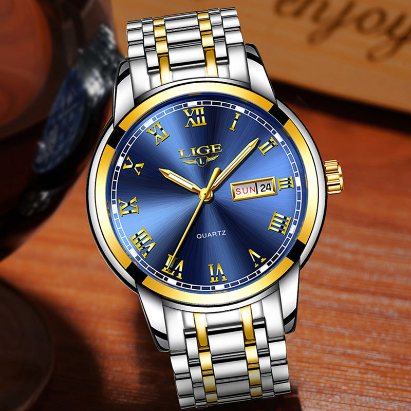 Men’s Fashion Sports Quartz LIGE Watches Top Brand Luxury Waterproof Watch