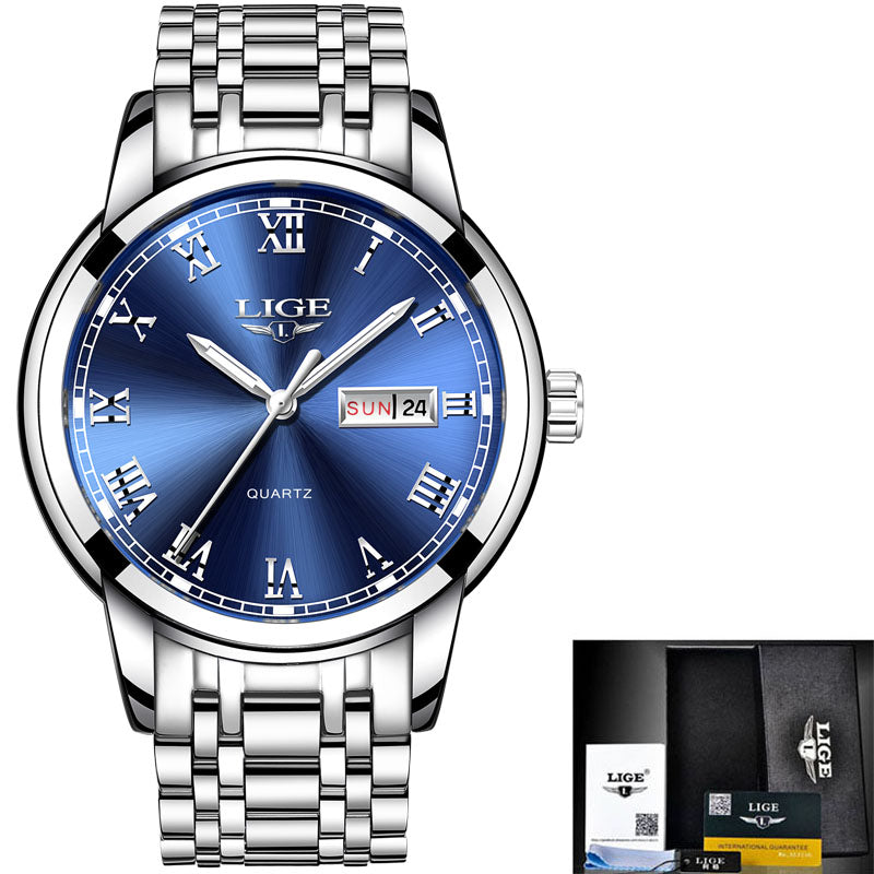 Men’s Fashion Sports Quartz LIGE Watches Top Brand Luxury Waterproof Watch