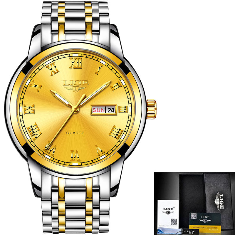 Men’s Fashion Sports Quartz LIGE Watches Top Brand Luxury Waterproof Watch
