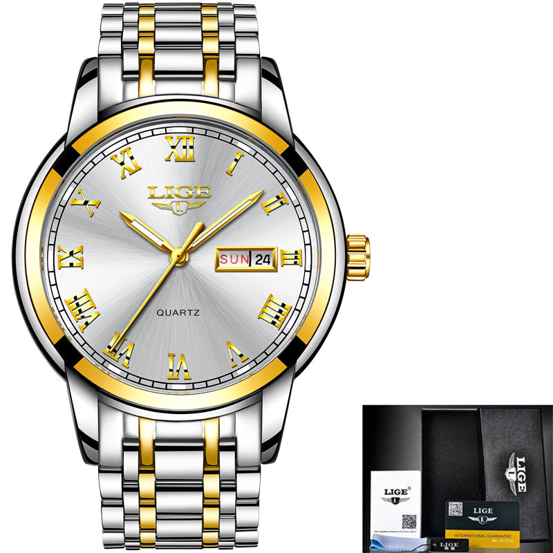 Men’s Fashion Sports Quartz LIGE Watches Top Brand Luxury Waterproof Watch