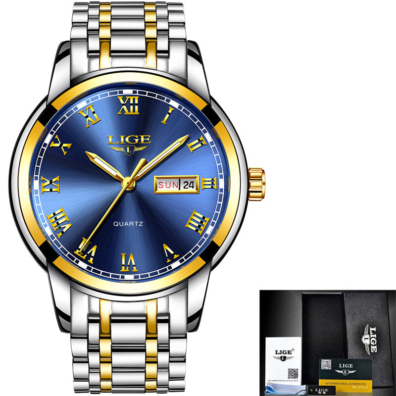 Men’s Fashion Sports Quartz LIGE Watches Top Brand Luxury Waterproof Watch