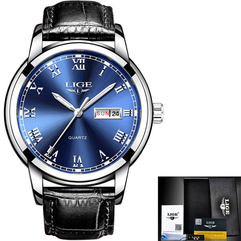 Men’s Fashion Sports Quartz LIGE Watches Top Brand Luxury Waterproof Watch