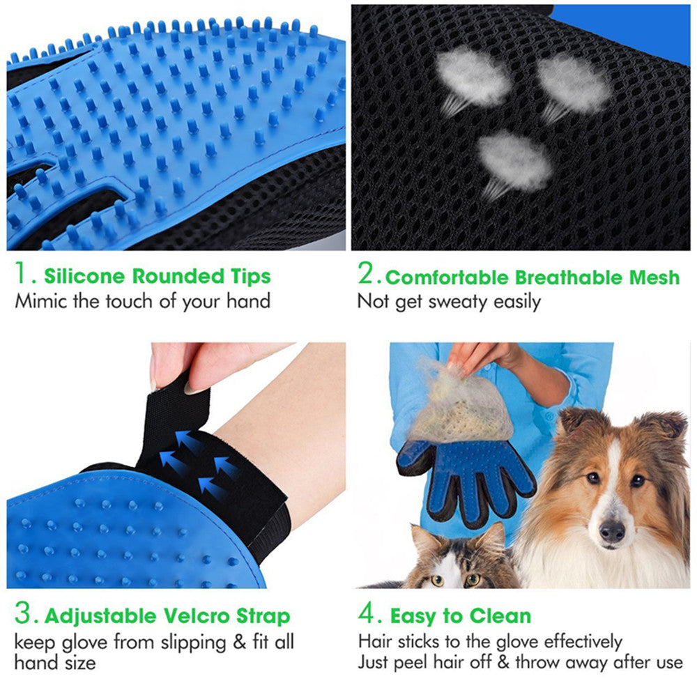 Pet Grooming Glove Brush Comb Cat Hackle Pet Deshedding  Gloves for Cat Dog Grooming