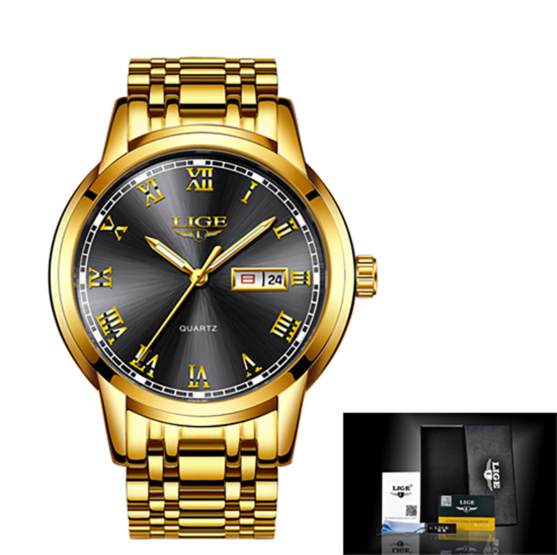 Men’s Fashion Sports Quartz LIGE Watches Top Brand Luxury Waterproof Watch