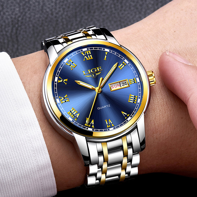 Men’s Fashion Sports Quartz LIGE Watches Top Brand Luxury Waterproof Watch